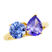 Savvy Cie Moi et Toi Round & Pear CZ Ring