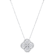 Saffron 2.0 Carat TW Moissanite Clover Flower Sterling Silver Necklace