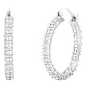 Aretes tipo aro Jaclyn Smith con medio quilate de brillante moissanita