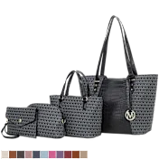 MKF Collection Lippa Juego de 4 Piezas de Bolsos Tote Estilo Cocodrilo de Mia K