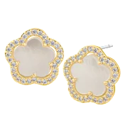 CZ by Kenneth Jay Lane .75 Carat TW Pave CZ Five-Clover Stud Earrings
