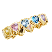 Savvy Cie Bezel Set Heart Band Ring