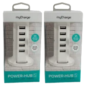 2-Pack: MyCharge Power-Hub 5 5-Port USB Tower