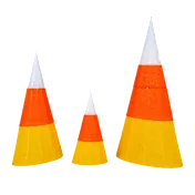 National Tree Company Large LED Lighted Tinsel Candy Corn Cone 3pc Set