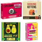 4-Pack: Exploding Kittens NSFW, Barking Kittens, Danger, and Throw Avocado Games