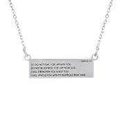 Steeltime Ladies Stainless Steel Isaiah 41:10 Bar ID Necklace