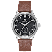 Heritor Argento Automatic Watch with Leather Strap