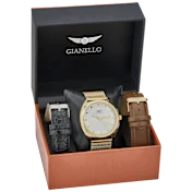 Gianello Slate Interchangeable 3 Strap Watch Set