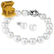 JOIA De Majorca 10mm 7.5" Pearl Bracelet & Stud Earrings