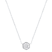Saffron 1.0 Carat TW Hexagon Moissanite Pendant Necklace