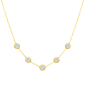 Donatello Gian Crystal Bezel Station Necklace
