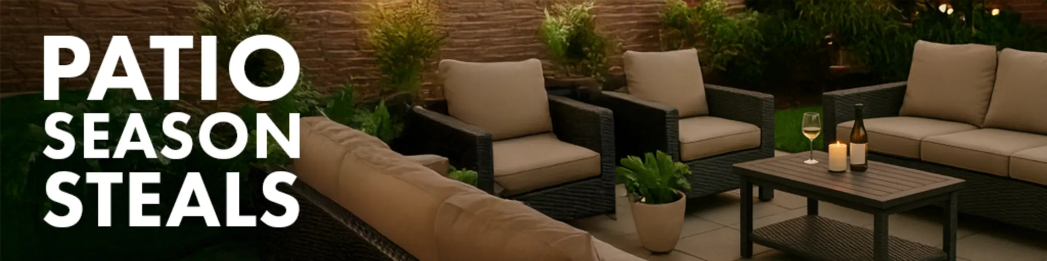 Patio Season Steals banner