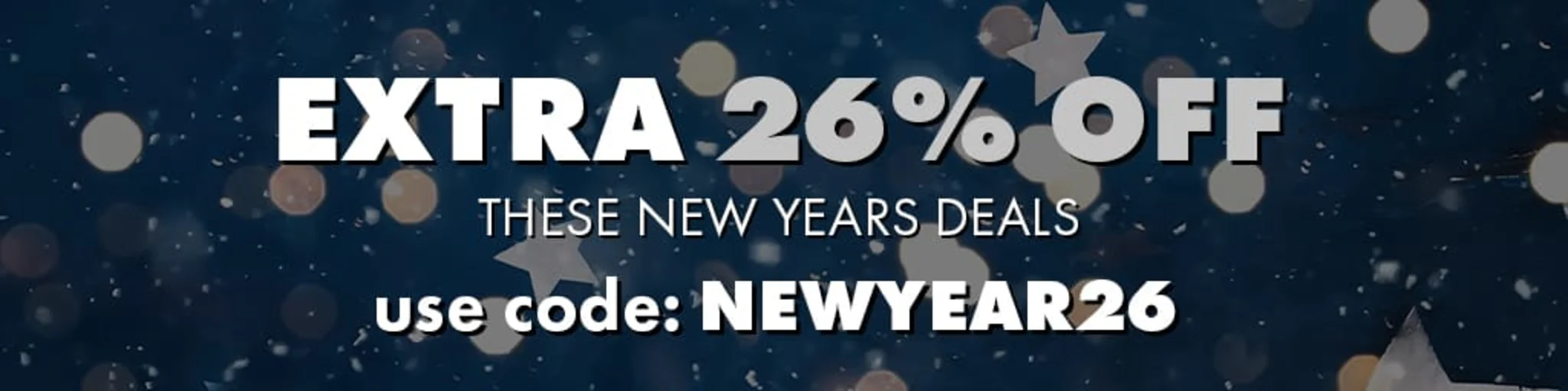 Extra 26% Off New Years Deals banner