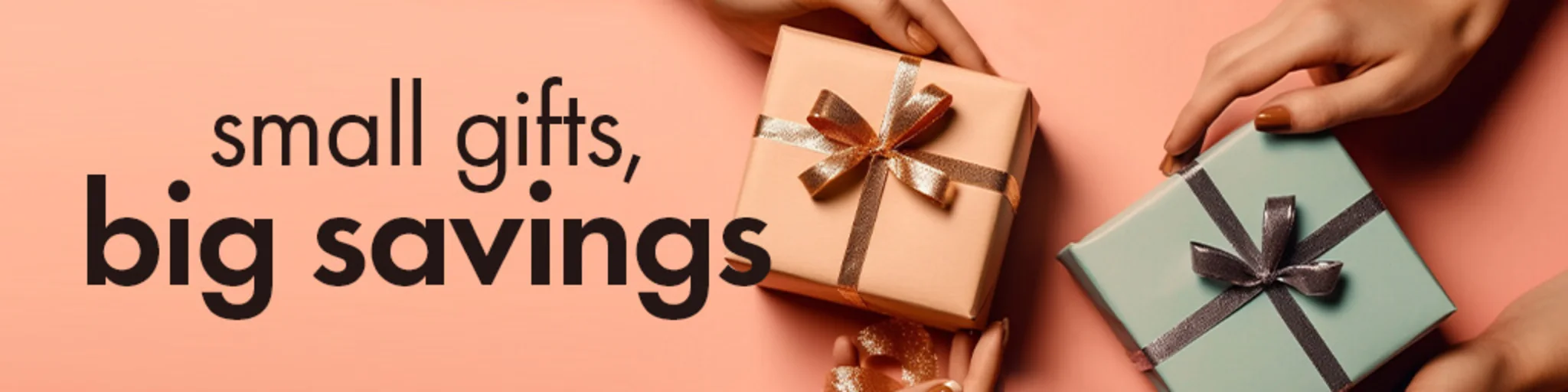 Small Gifts, Big Savings banner
