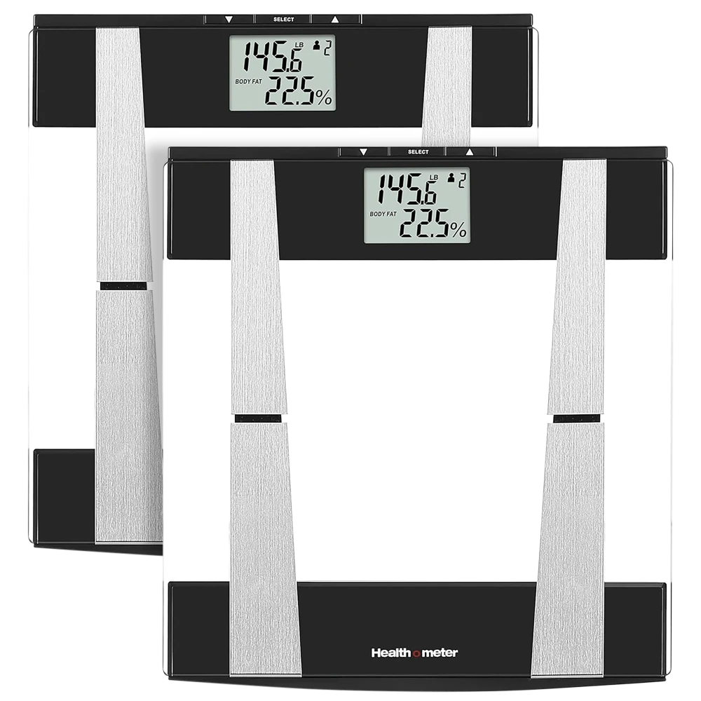 2-Pack: Health-o-Meter Digital Glass Body Composition Weight Tracking Scale