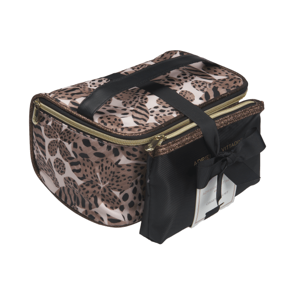 Adrienne Vittadini Faux Leopard Jacquard 4-Piece Luggage Set