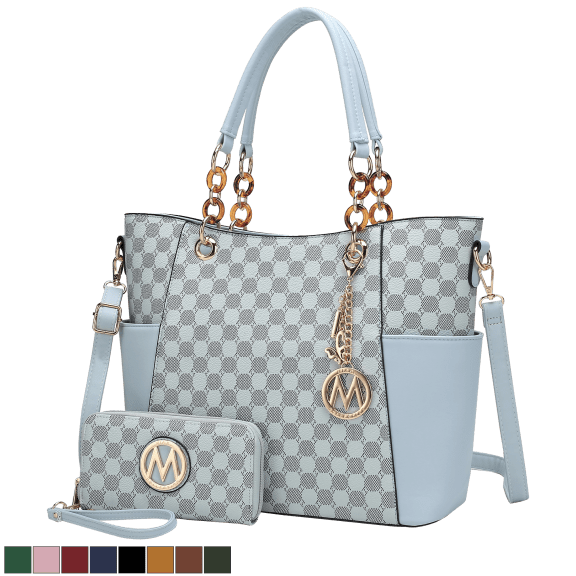 MKF Collection by Mia K Lux Hobo Bag with Wallet - 2 Pcs - Grey