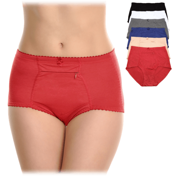 Angelina Cotton Boxer Panties with Elastic Waistband (6-Pack
