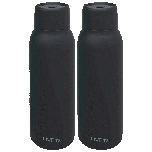 2-Pack: UVBrite 18.6 oz Insulated Self-Cleaning Water Bottles