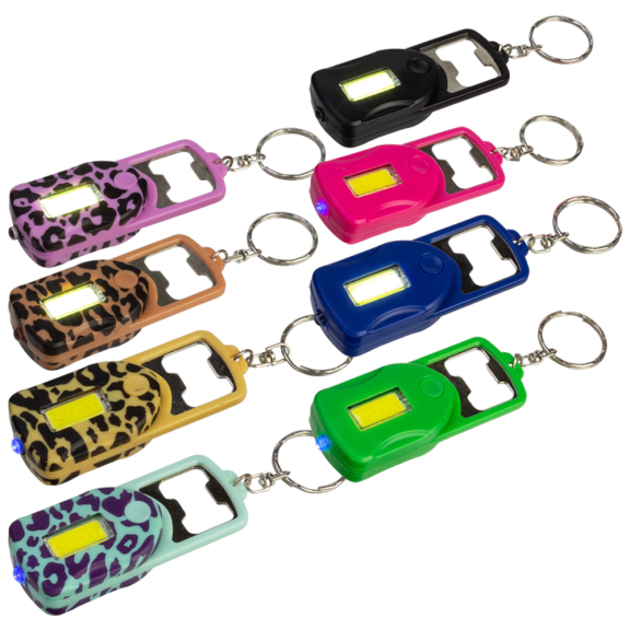 4-Pack: Flipo Microlux Keychain with Light and Bottle Opener