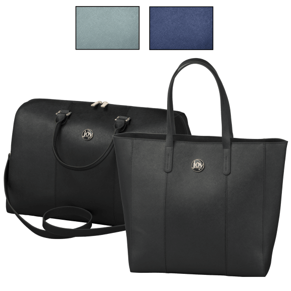 Joy mangano 2025 metallic leather weekender