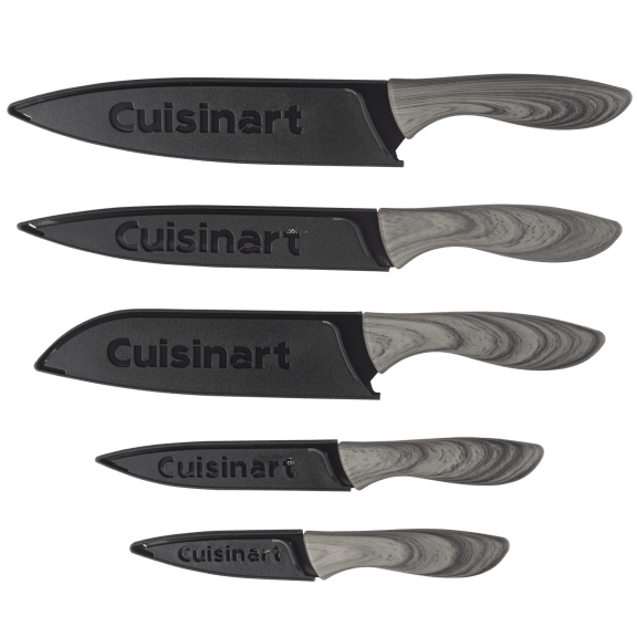 Cuisinart 10-Piece Ceramic Coated Knife Set with Faux Wood Handles