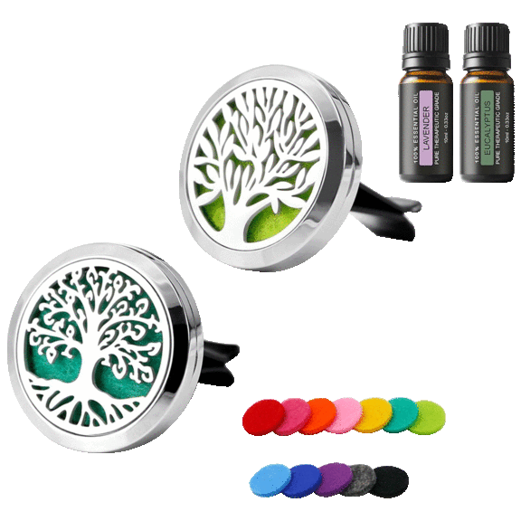 2-Pack: Ciana Car Aromatherapy Essential Oils + Diffuser Vent Clip