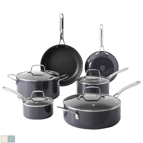 Martha Stewart Lockton Aluminum Nonstick 10-Piece Cookware Set