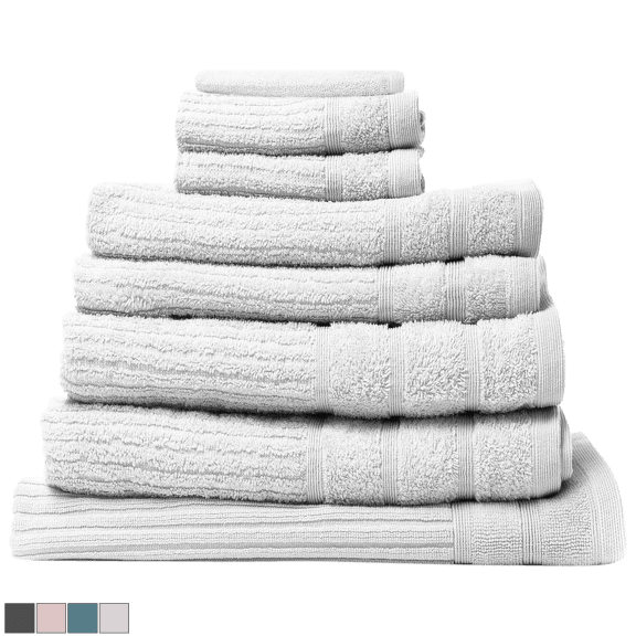 Royal Comfort 8-Piece Egyptian Cotton Towel Set with Mat