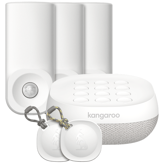 Kangaroo Siren + Keypad Security Alarm with 3 Motion Sensors