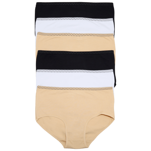 MorningSave: 6-Pack: Angelina Cotton Classic High Waist Brief Panties