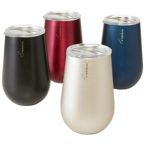 4-Pack: Rabbit 12oz Wine Tumblers in Assorted Colors