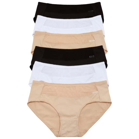 MorningSave: 6-Pack: Angelina Cotton Bikini Panties with Back Lace