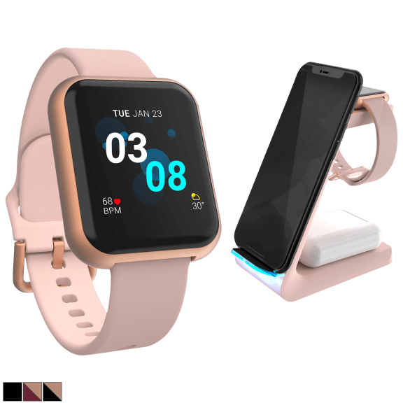 iTouch Air 3 Smartwatch and 3-in-1 Charging Stand Bundle