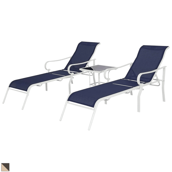 HTTH Outdoor Chaise Lounge with Table