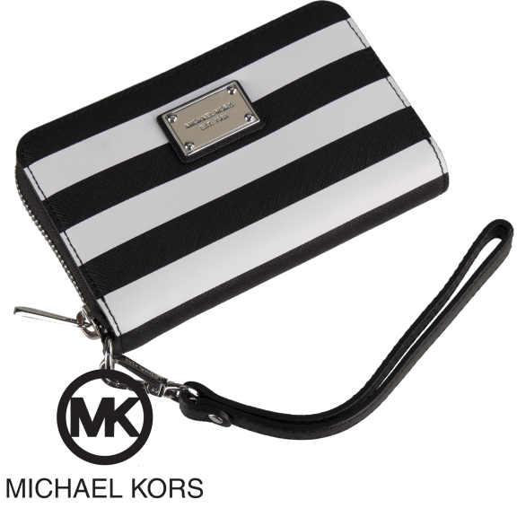 MorningSave: Michael Kors Jet Set Medium Saffiano Leather Top-Zip Tote in  Black & White