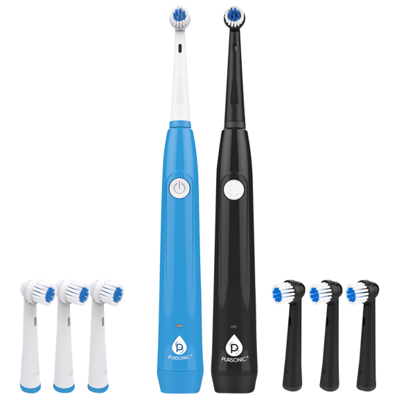 Pursonic USB Rechargeable Round Toothbrush with 3 Brush Heads