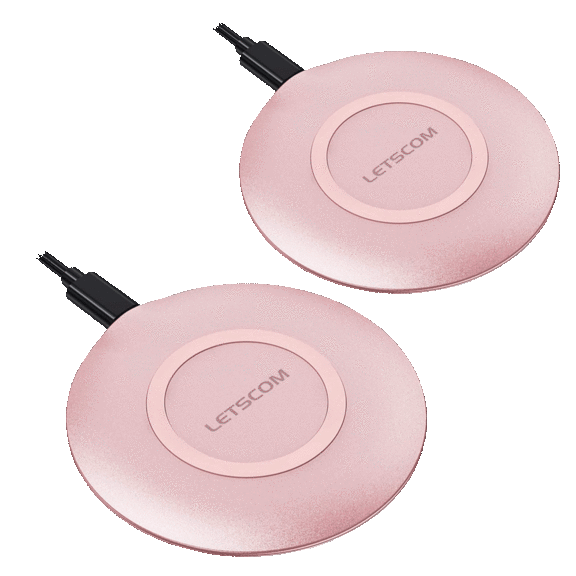 2-Pack: Letscom Qi-Certified 15W Slim Wireless Chargers