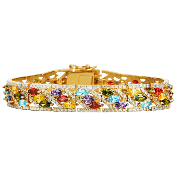 Savvy cie 18k gold vermeil lab sapphire & cz bracelet new arrivals
