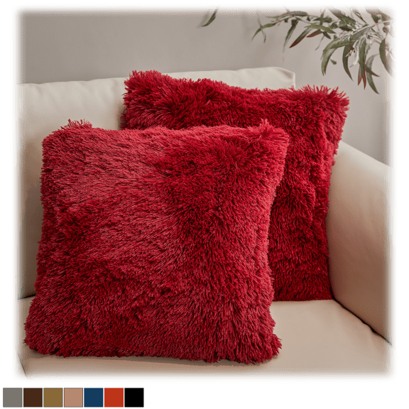 Cheer Collection Velour Throw Pillows - Set of 2 Decorative Couch