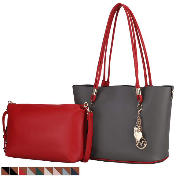 MFK Collection Women's Layla Tote Bag by Mia K. - Black Cognac