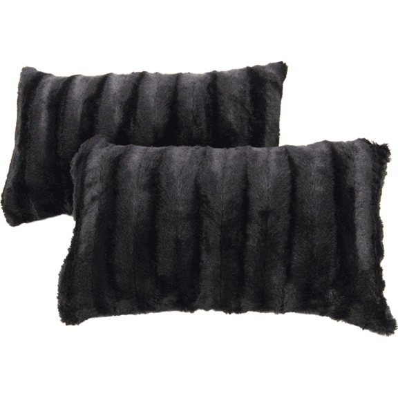 Cheer Collection Faux Fur Pillows - Decorative Throw Pillows for Couch &  Bed - Machine Washable - 12 x 20 - Chocolate (Set of 2)