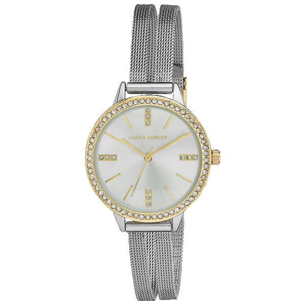 Meh Laura Ashley Split Mesh Crystal Dial Watch