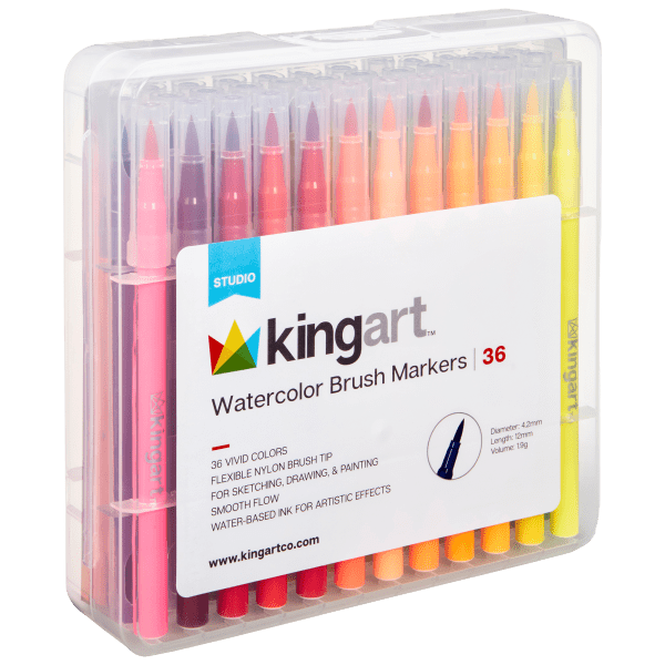 Meh King Art 72pc Fineliner Pens & Watercolor Markers With Mixed Media
