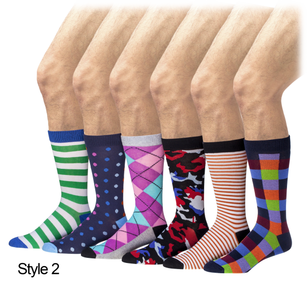 Meh 6Pack Men's Funky Socks