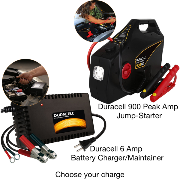 Meh Duracell 900 Peak Amp JumpStarter / 6 Amp Battery Charger Maintainer