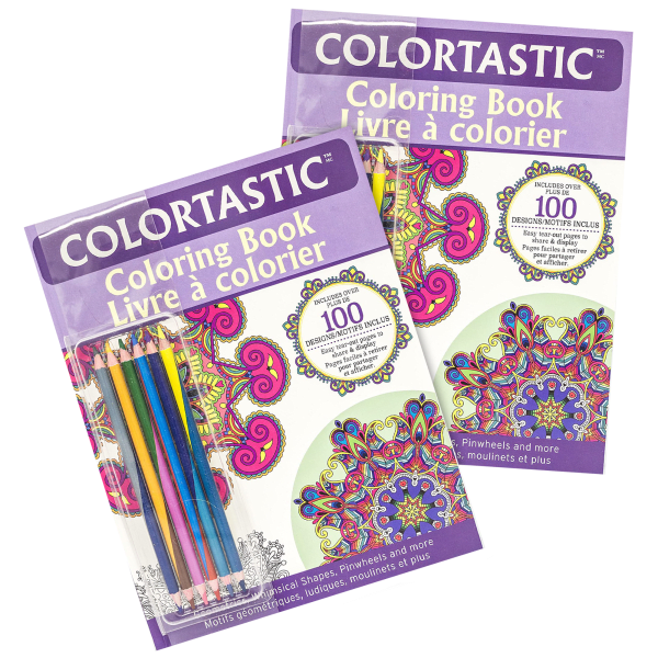 2Pack Colortastic Coloring Books with Colored Pencils