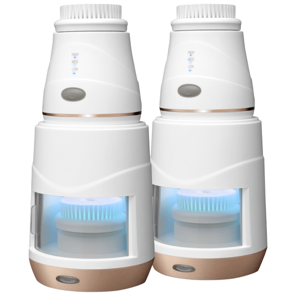 2-Pack Conair TrueGlow Sonic Facial Brush + UV LED Sterilizer