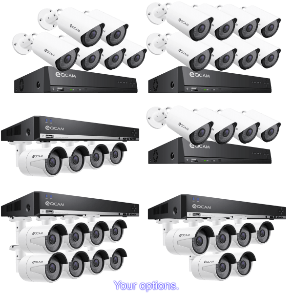 Meh QCAM Security System Bundle PoE Security Cameras and 2TB 8