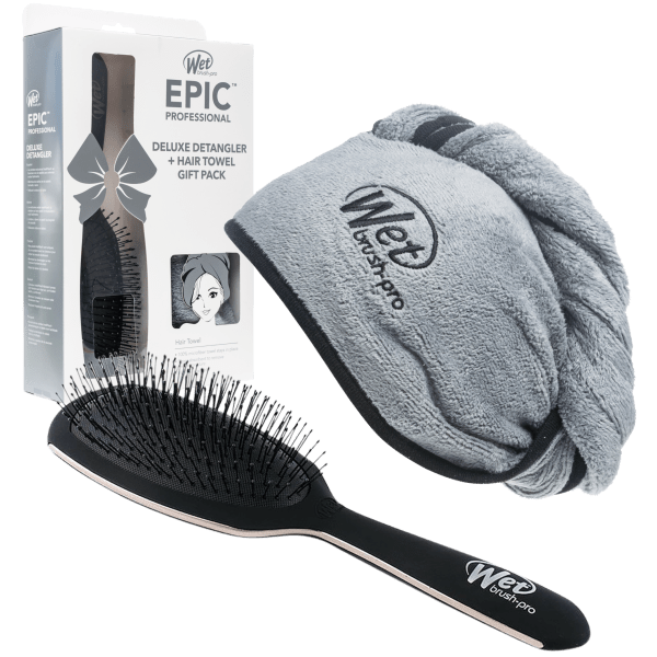 Meh Wet Brush Pro Detanglers with Epic Pro Hair Towel Gift Pack